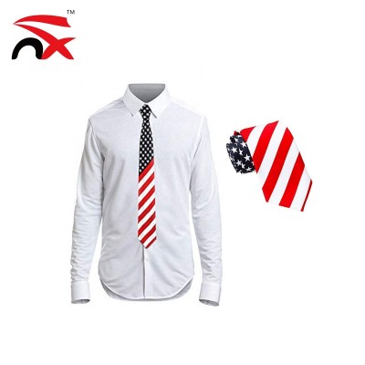 Wholesale High Quality Classic American Flag Neck Tie For Independence Day Decoration