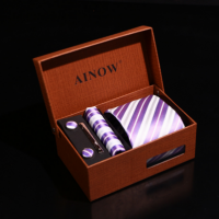 China Latest Fashion Low Moq 27 Color Stock Neck Tie For Man Woven 100% Silk Neck Tie Sets With Box