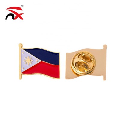 Nuoxin Hot Selling Metal Philippines Flag Lapel Pin For Official Occasions