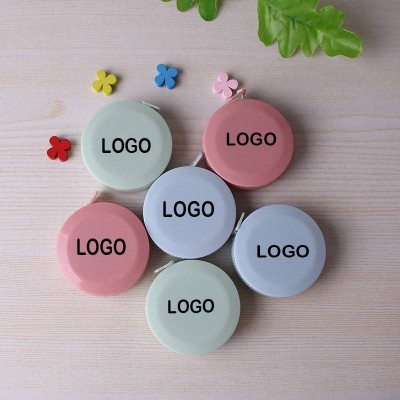 Custom Logo Printed Small Push Button Sewing Fabric Soft Retractable Mini Measuring Tape Custom For Cloth Waist Medical Nursing